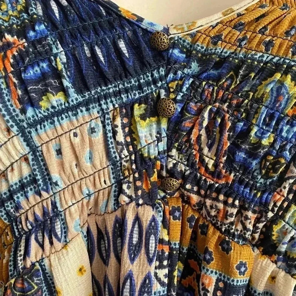 🆕Melloday Boho Patchwork Tunic Top M🆕 - Picture 5 of 10